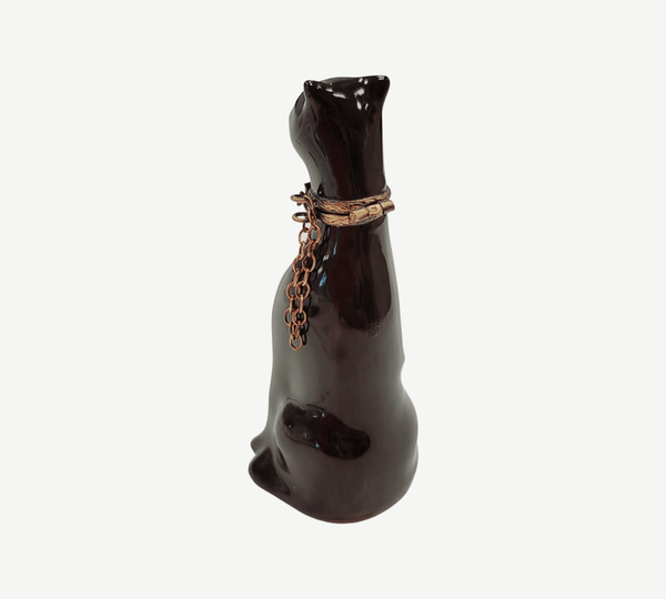 Black Panther Wild Animal Porcelain Limoges Trinket Box
