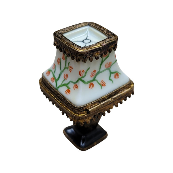 Black Table Lamp Lightbulb Porcelain Limoges Trinket Box