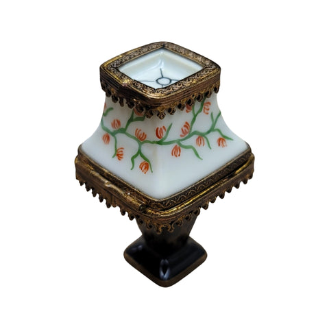 Black Table Lamp Lightbulb Porcelain Limoges Trinket Box