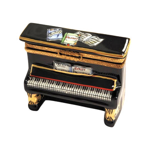 Black Upright Piano Vivaldi Porcelain Limoges Trinket Box