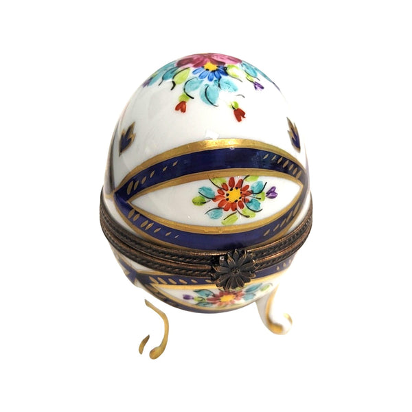 Blue Footed Egg Porcelain Limoges Trinket Box