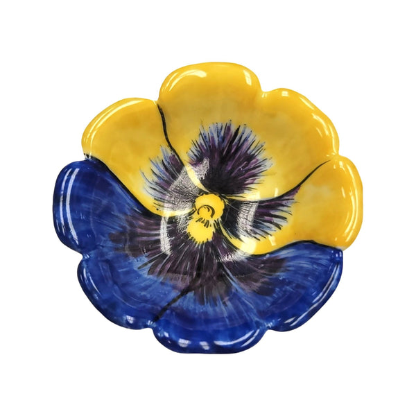 Blue Open Flower Bud Porcelain Limoges Trinket Box