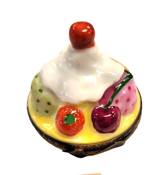 Bowl of Ice Cream Sunday Porcelain Limoges Trinket Box