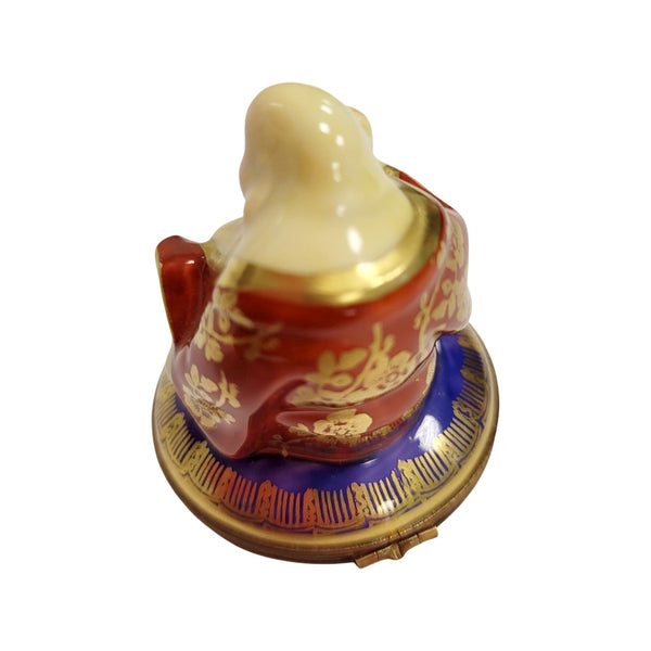 Buddha Red PV Porcelain Limoges Trinket Box