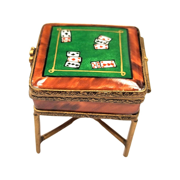 Card Table Game Night Table Porcelain Limoges Trinket Box