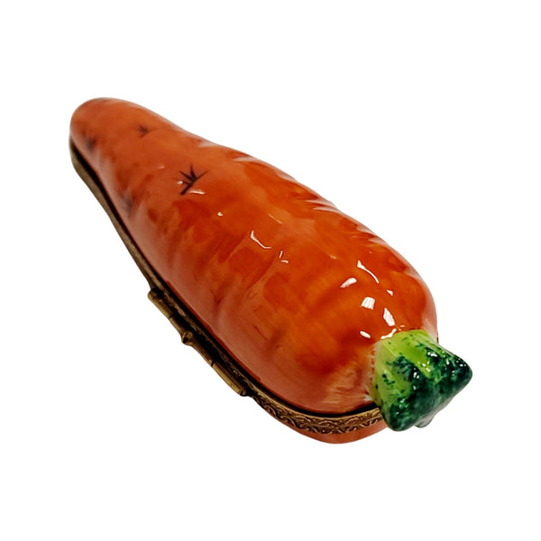 Carrot with Brown Rabbit Porcelain Limoges Trinket Box
