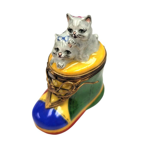 Cat in Boot Porcelain Limoges Trinket Box