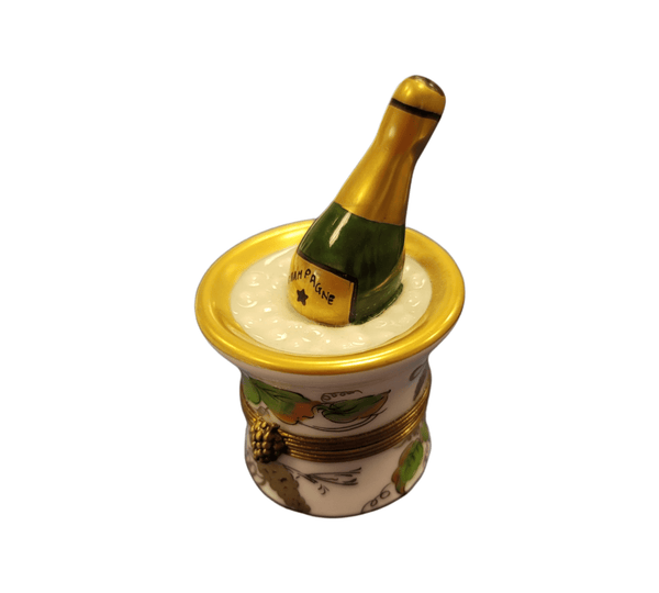 Champagne Bucket Grapes Porcelain Limoges Trinket Box