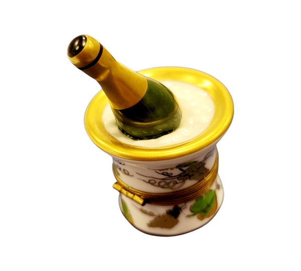 Champagne Bucket Grapes Porcelain Limoges Trinket Box