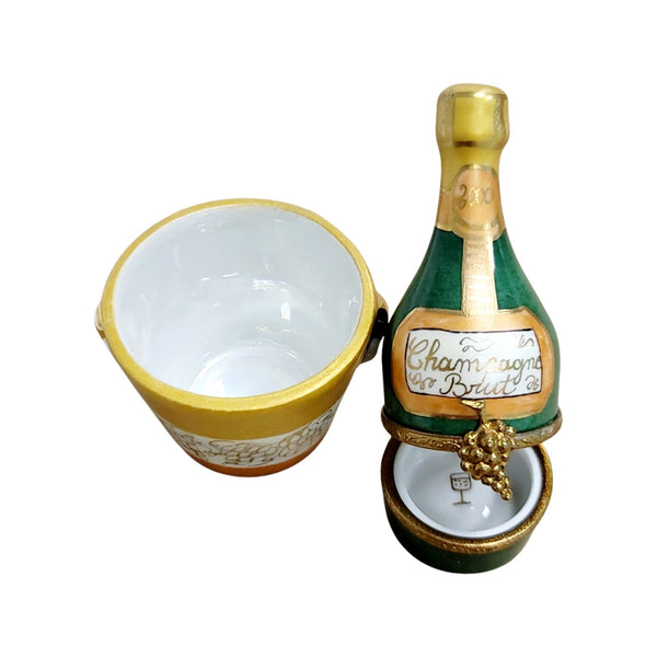 Champagne in Bucket Porcelain Limoges Trinket Box