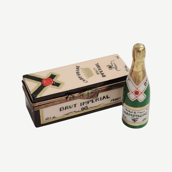 Champagne in Porcelain Limoges Trinket Box