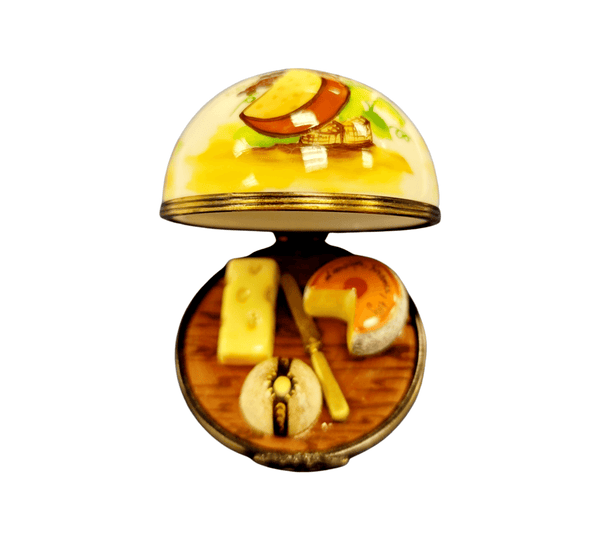 Cheese Platter under Dome Porcelain Limoges Trinket Box