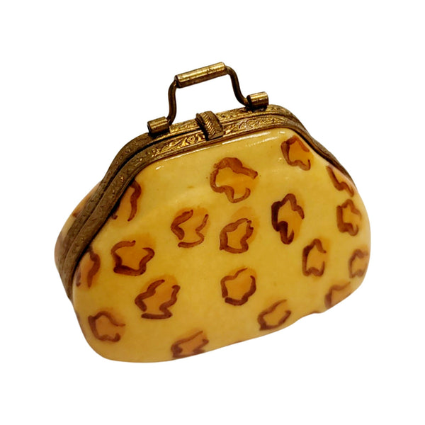 Cheetah Purse Porcelain Limoges Trinket Box