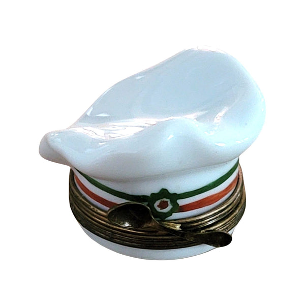 Chef Hat w Casserole Porcelain Limoges Trinket Box