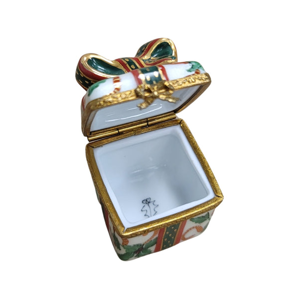 Christmas Present Porcelain Limoges Trinket Box