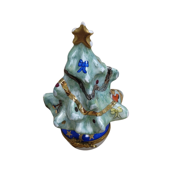 Christmas Tree Porcelain Limoges Trinket Box