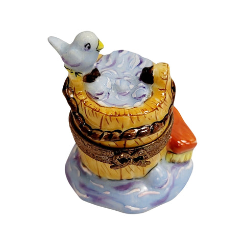 Cinderella Wash Bucket Porcelain Limoges Trinket Box