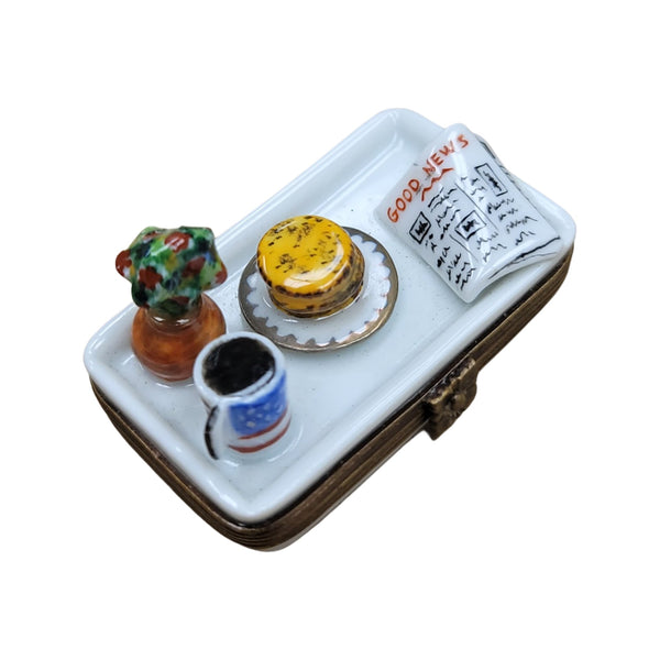 Coffee & Pancake Tray Porcelain Limoges Trinket Box