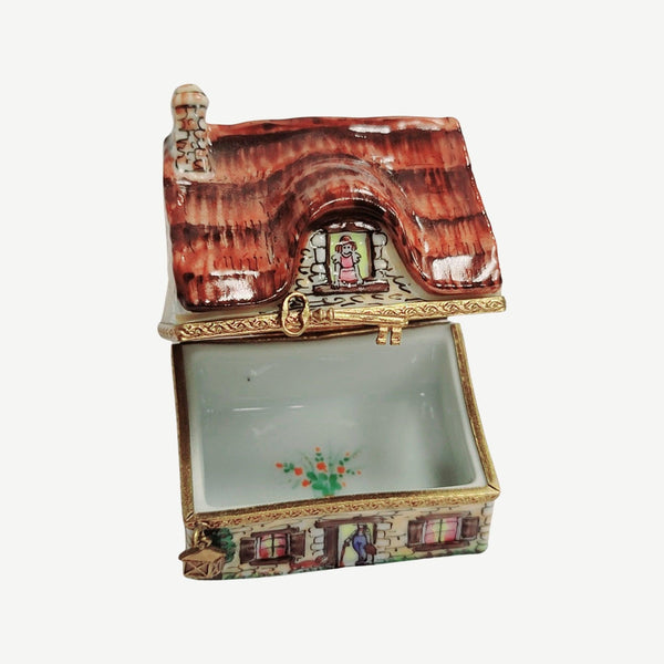 Cottage Country House Home Porcelain Limoges Trinket Box