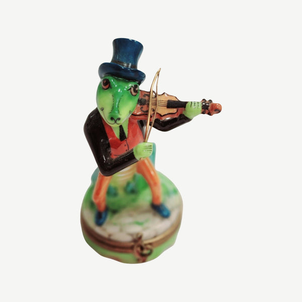 Cricket w Ant Playing Violin Porcelain Limoges Trinket Box