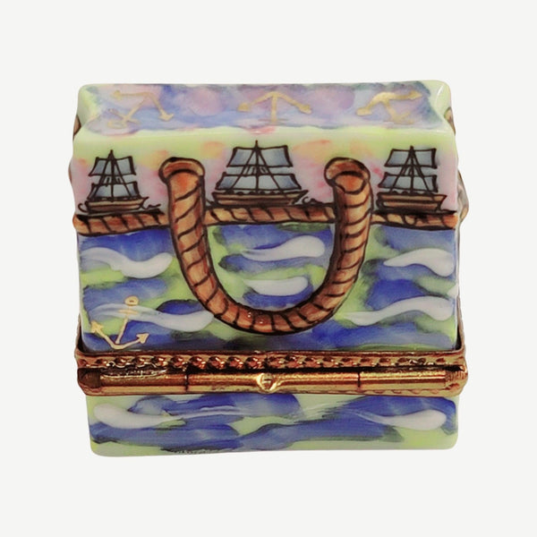 Cruise Ship Bag Beach Purse Porcelain Limoges Trinket Box