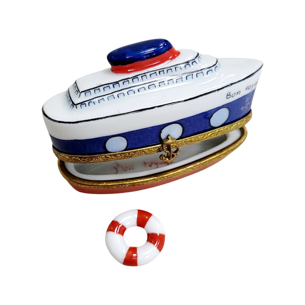 Cruise Ship Bon Voyage Porcelain Limoges Trinket Box