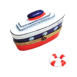 Cruise Ship Bon Voyage Porcelain Limoges Trinket Box