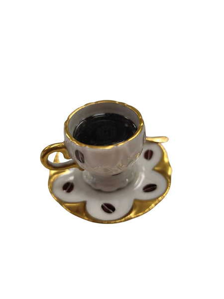Cup of Coffee Cafe Porcelain Limoges Trinket Box