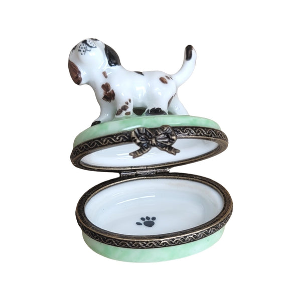 Dalmation Dog Porcelain Limoges Trinket Box
