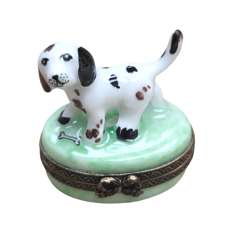 Dalmation Dog Porcelain Limoges Trinket Box