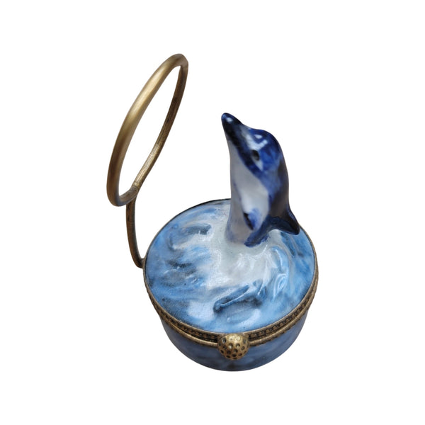Dolphin Porcelain Limoges Trinket Box