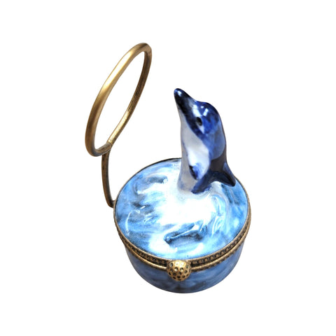 Dolphin Porcelain Limoges Trinket Box