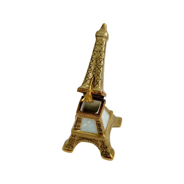 Eiffel Tower Gold Porcelain Limoges Trinket Box