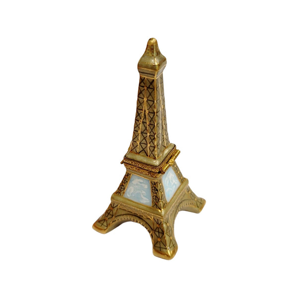 Eiffel Tower Gold Porcelain Limoges Trinket Box