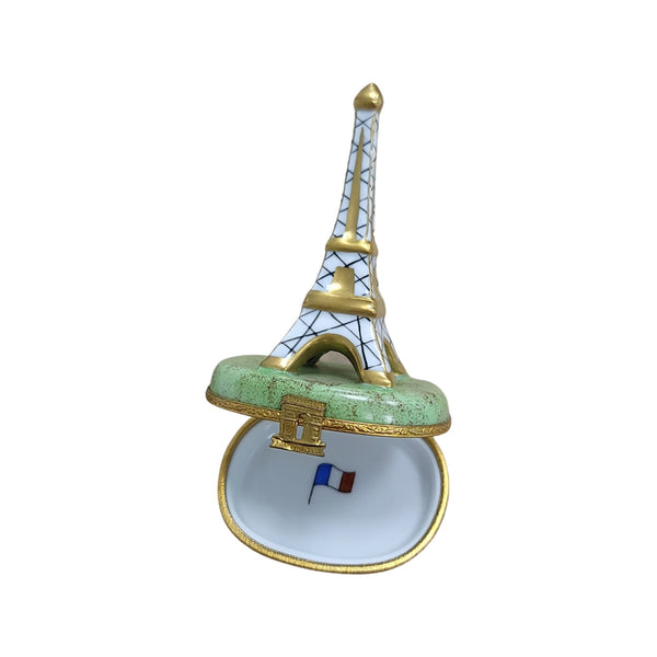 Eiffel Tower on Grass Porcelain Limoges Trinket Box
