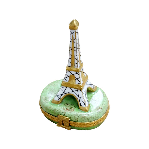 Eiffel Tower on Grass Porcelain Limoges Trinket Box
