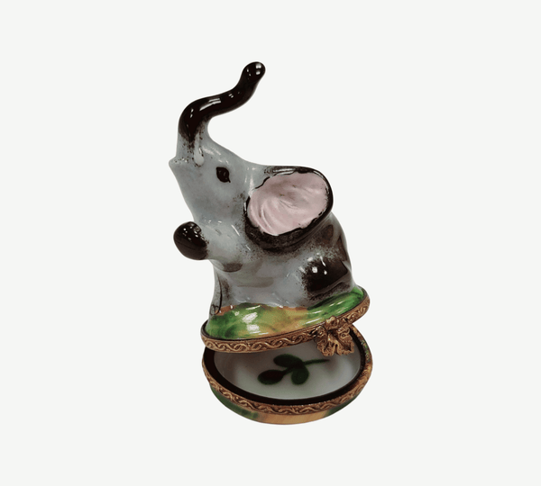 Elephant Wild Animal Porcelain Limoges Trinket Box