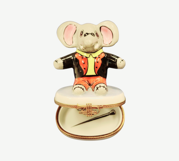 Elephant in Tuxedo Porcelain Limoges Trinket Box