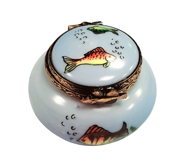 Fish in Bowl Retired Porcelain Limoges Trinket Box