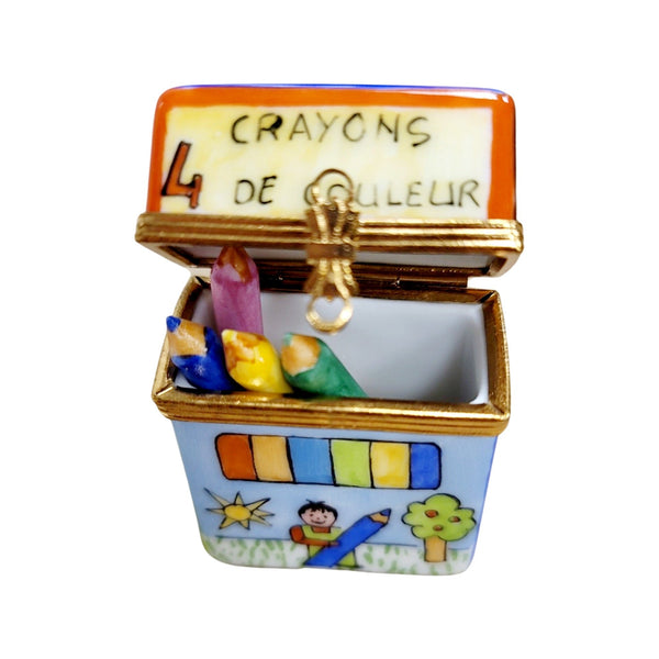 French Crayon Porcelain Limoges Trinket Box