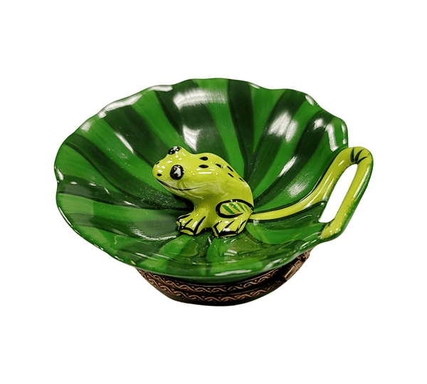 Frog on Lillypad Porcelain Limoges Trinket Box