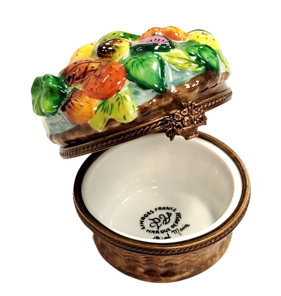 Fruit in Basket Porcelain Limoges Trinket Box