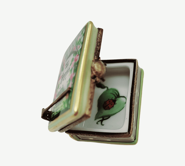 Gardening Book with Rake Porcelain Limoges Trinket Box