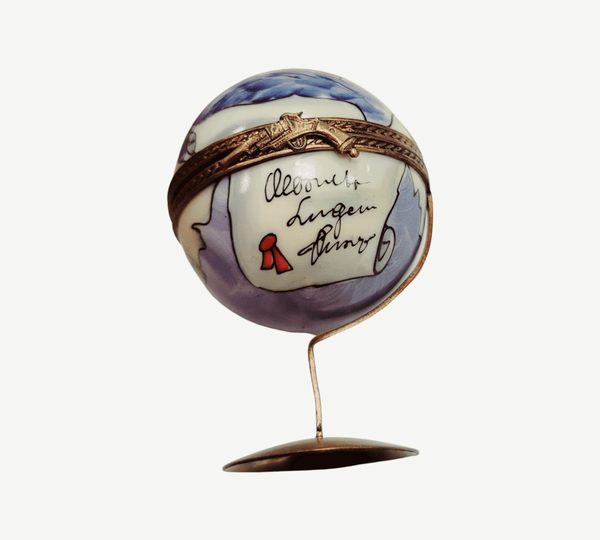 Globe with Ship Porcelain Limoges Trinket Box