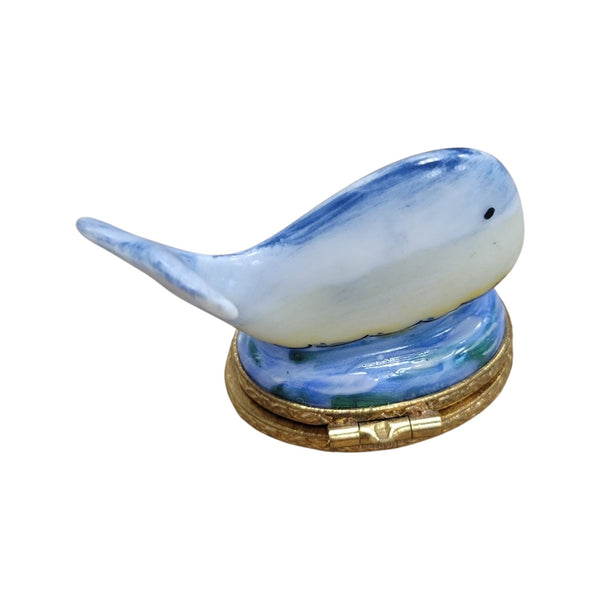 Gray Mini Whale Porcelain Limoges Trinket Box