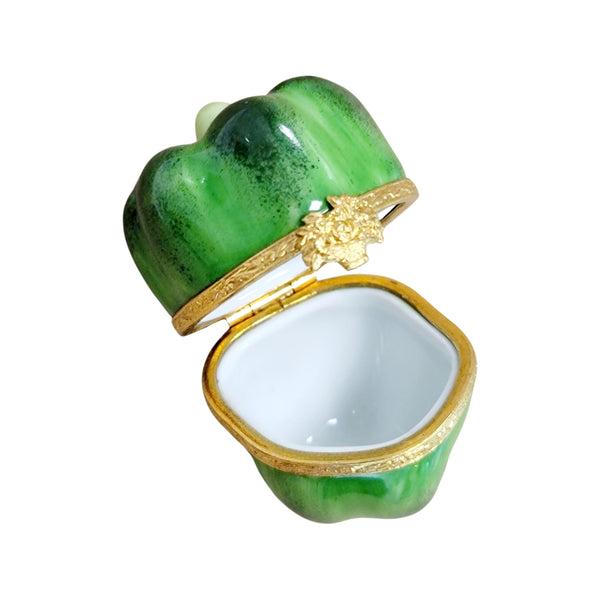 Green Pepper Porcelain Limoges Trinket Box