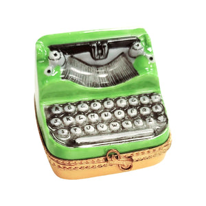 Green Typewriter Porcelain Limoges Trinket Box
