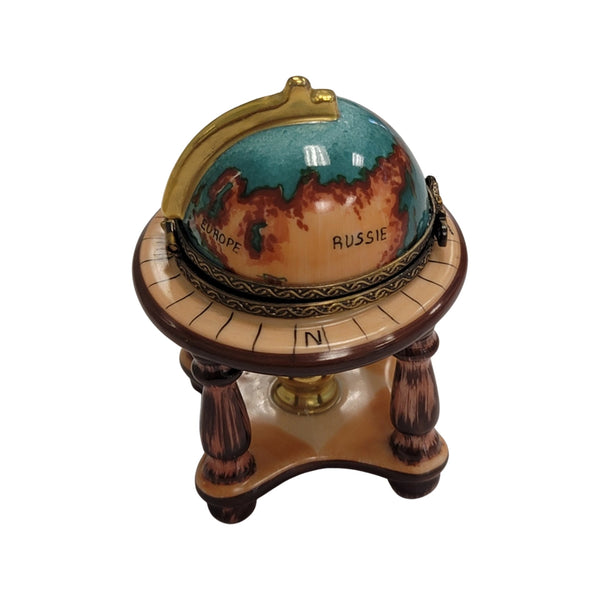 Green World Globe Porcelain Limoges Trinket Box