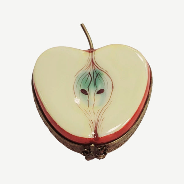 Half Apple Porcelain Limoges Trinket Box