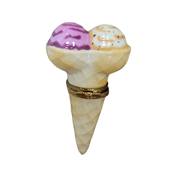 Ice Cream Cone Porcelain Limoges Trinket Box
